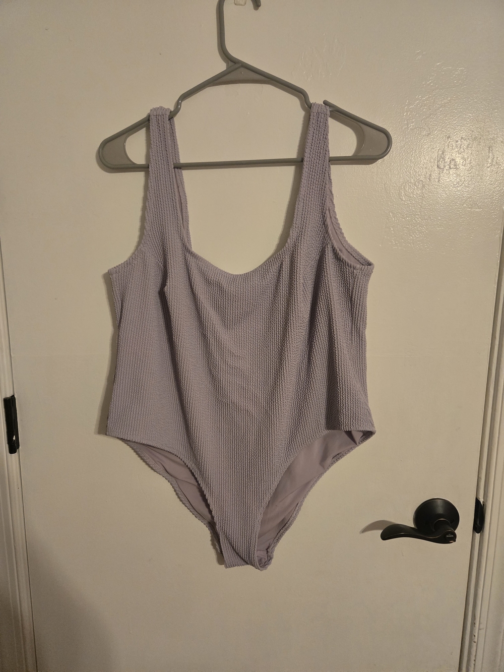 H&M Ribbed Lavender One Piece Swimsuit Size XL